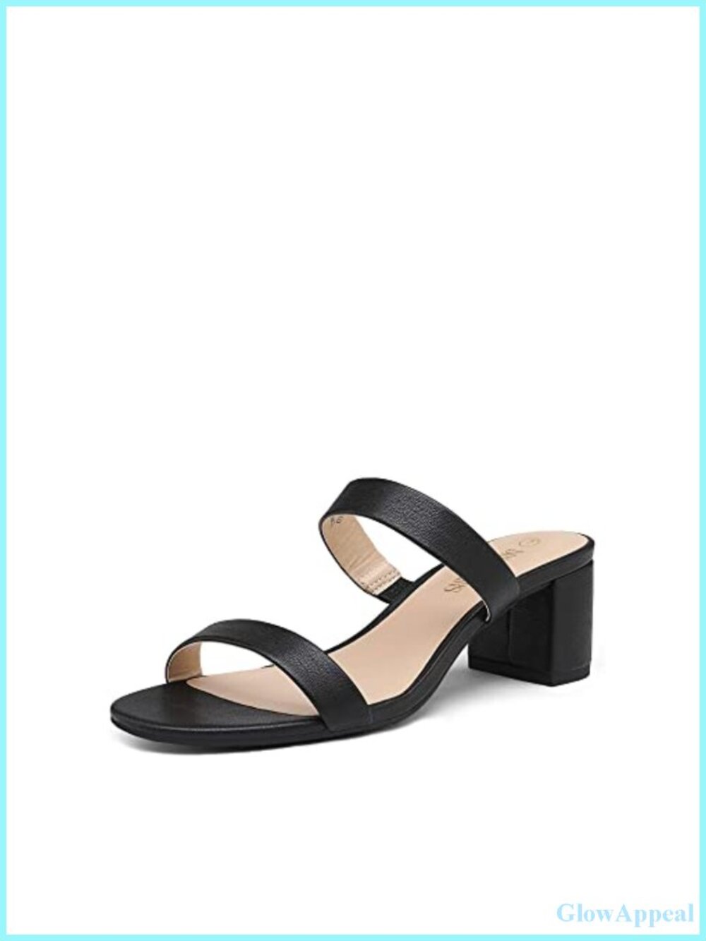 Women's Faux Leather Block Heel Slip On Mule Heels Chunky Sandals